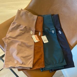 Free People Good Karma Bike Shorts in Toasted Coconut